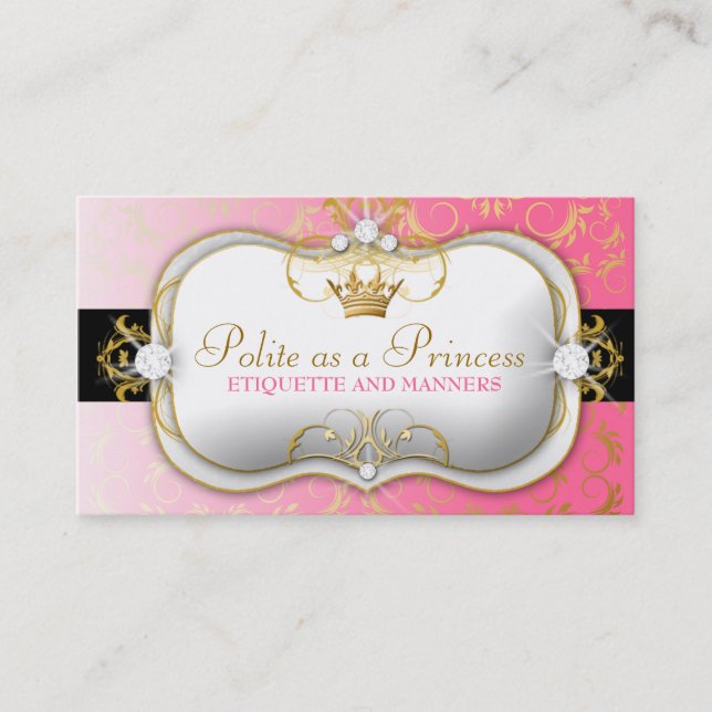 311-Ciao Bella Golden Divine Pink Business Card (Front)