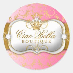 311 Ciao Bella Golden Divine Pink Fade Classic Round Sticker