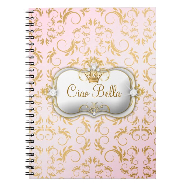311 Ciao Bella Golden Divine Pink Notebook (Front)