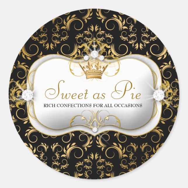 311 Ciao Bella Golden Divine Rich Black Classic Round Sticker (Front)