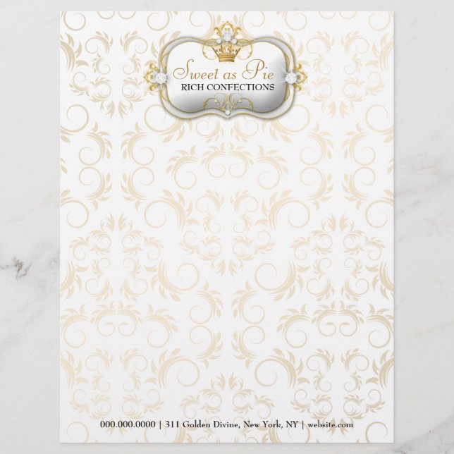 311 Ciao Bella Golden Divine Rich Black Personalized Letterhead (Front)