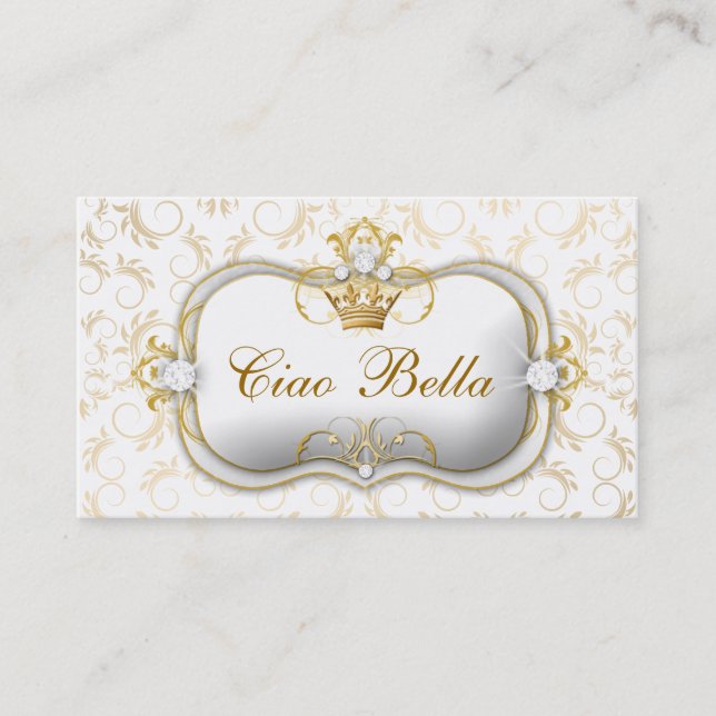 311 Ciao Bella Golden White Divine Business Card (Front)