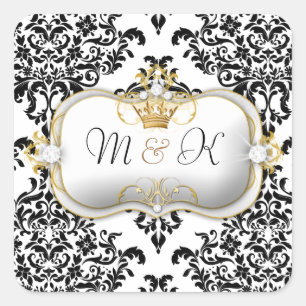 311 Ciao Bella & Lovey Dovey Damask Square Sticker