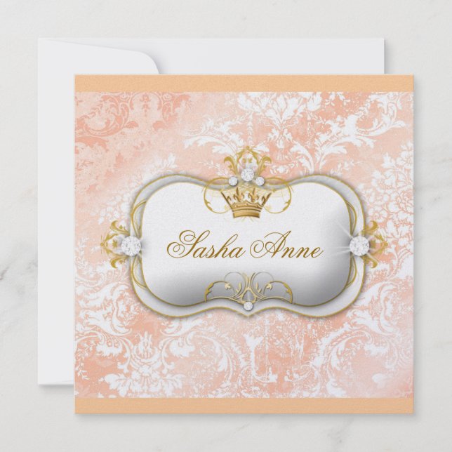 311 Ciao Bella "Peaches & Cream" Vintage Chic Invitation (Front)