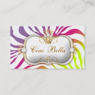 311 Ciao Bella Zebra Pink Purebred Sunset Business Card