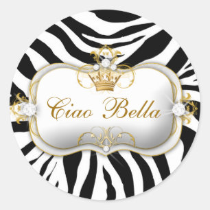 311 Ciao Bella Zebra Stripes Classic Round Sticker