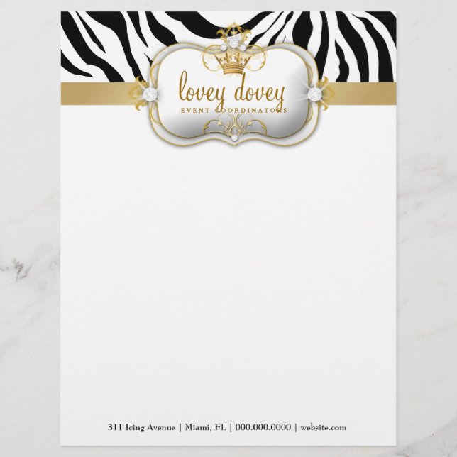 311 Ciao Bella Zebra Stripes Custom Letterhead (Front)