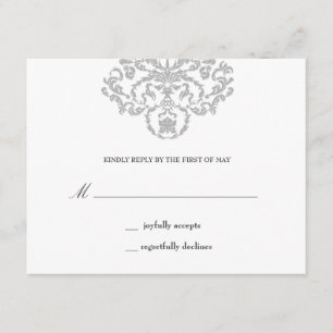 311-Classic Grey Nautical Mile RSVP Card
