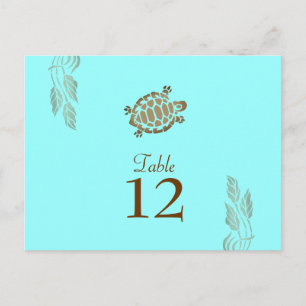311-Coastal Seaturtle Turquoise Table Numbers Postcard