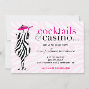 311 Cocktails & Casino Zebra Invitation