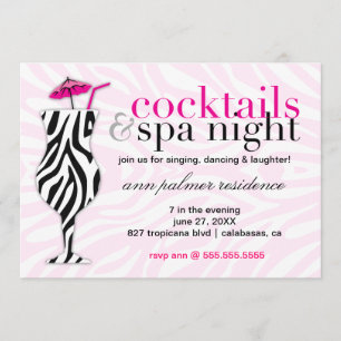 311 Cocktails & Spa Zebra Invitation