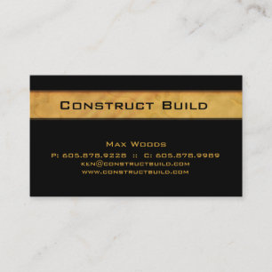 311 Construction Contractor Business Card Wood Gra
