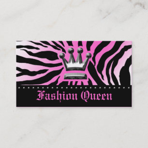 311-CROWN   ZEBRA PRINT HOTT PINK BUSINESS CARD