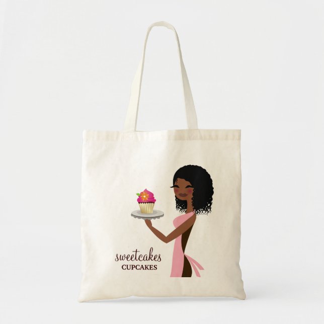 311 Cupcake Cutie African American Pink Tote Bag (Front)
