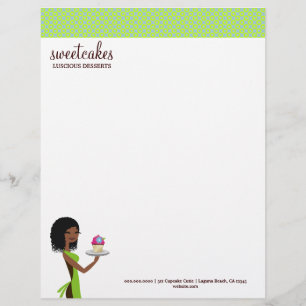 311 Cupcake Cutie Blue, Green Letterhead Design