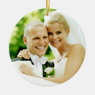 311-Custom Photo Our First Christmas Ceramic Tree Decoration