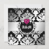311-Damask Queen of Hearts Sweet 16 BW