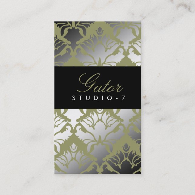 311 Damask Shimmer Alligator Business Card (Front)
