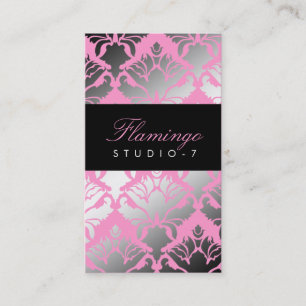 311 Damask Shimmer Flamingo Business Card