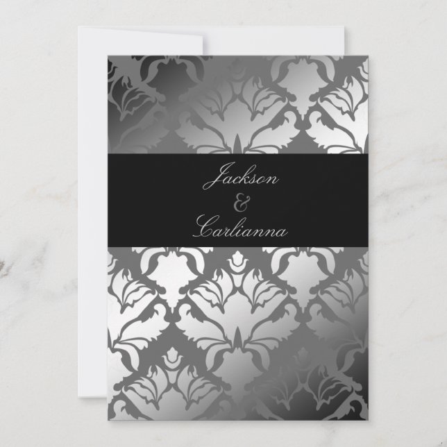 311-Damask Shimmer Grey Storm Invite (Front)