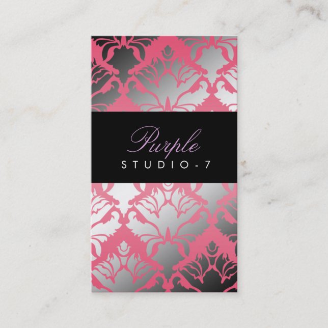 311 Damask Shimmer Passion Pink Program Business Card (Front)