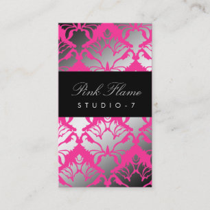 311 Damask Shimmer Pink Flame Business Card
