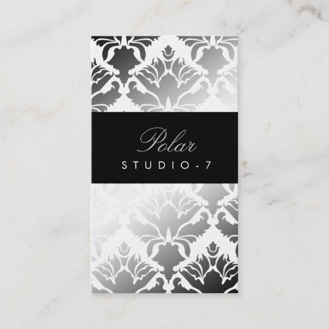 311 Damask Shimmer Polar Bear Business Card (Front)