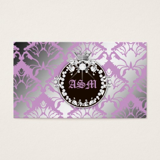 311-Damask Shimmer Queen Purple - Brown Medallion Business Card