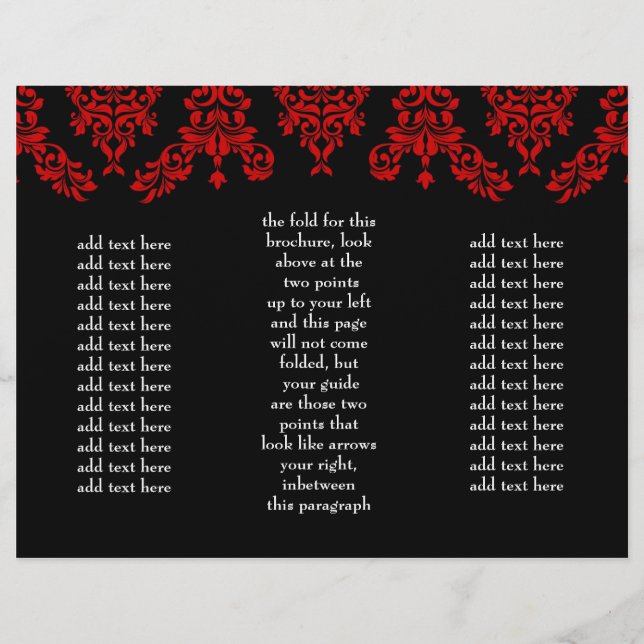 311 Dashing Damask Black Red Brochure (Front)