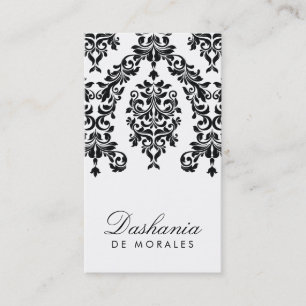 311-Dashing Damask   Ebony & Ivory Business Card