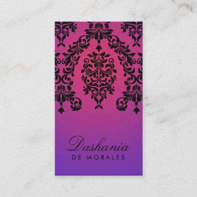 311-Dashing Damask | Purple Radiance Business Card (Front)