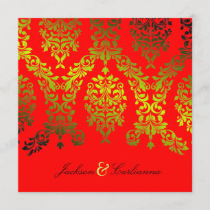311-Dashing Damask   Secret Garden Red Hot Invitation