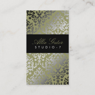 311 Dazzling Damask Alligator Business Card