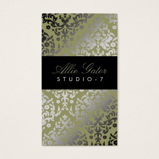 311 Dazzling Damask Alligator Business Card
