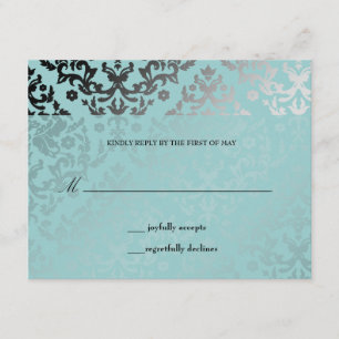 311 Dazzling Damask Artic RSVP card