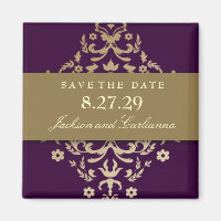311-Dazzling Damask Gold Ivory Eggplant