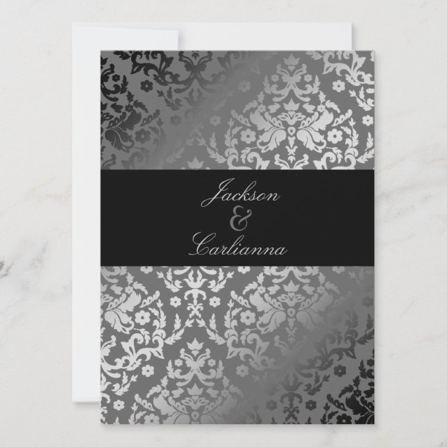 311-Dazzling Damask Grey Storm Invite 5.5x7.5 (Front)