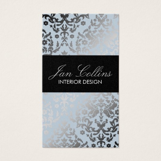 311 Dazzling Damask Soft Blue Business Card