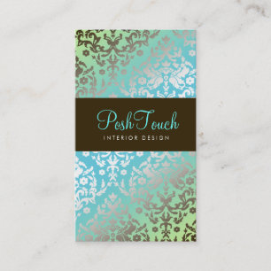 311 Dazzling Damask Turquoise & Lime Appointment Card