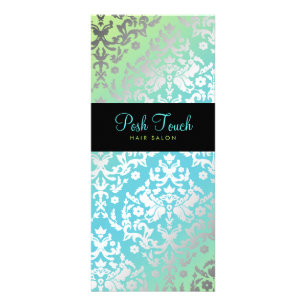 311 Dazzling Damask Turquoise & Lime Black Rack Card