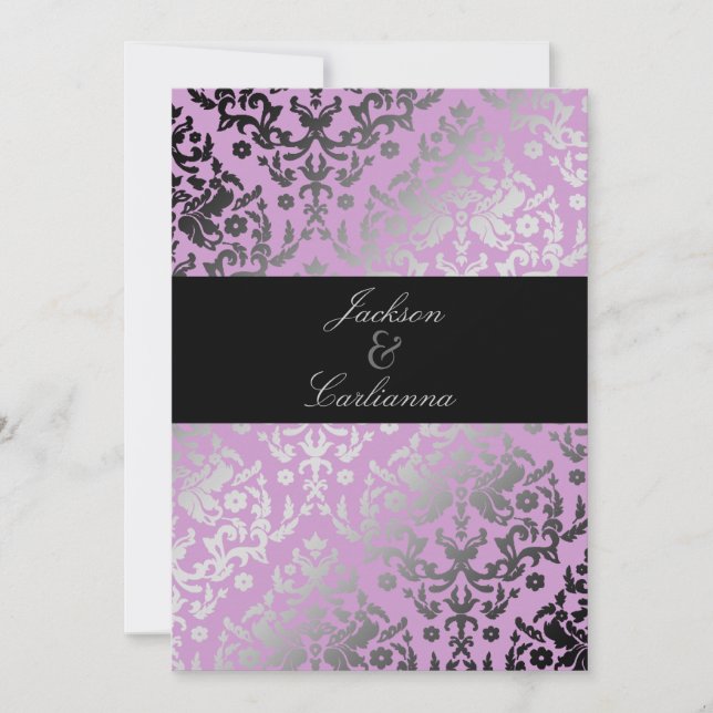 311 Dazzling Damask Wild Purple Invitation (Front)