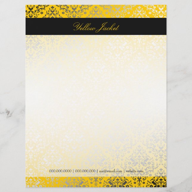 311-Dazzling Damask Yellow Jacket Customized Letterhead (Front)