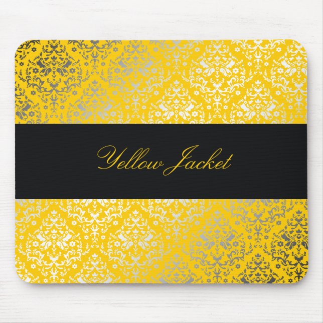 311-Dazzling Damask Yellow Jacket Mouse Mat (Front)