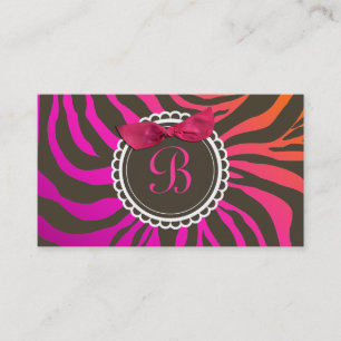 311-Delectably Sweet Sunset Chocolate Zebra Bow Business Card