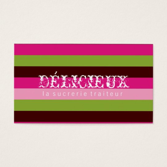 311-Delicieux Candy Stripes Business Card