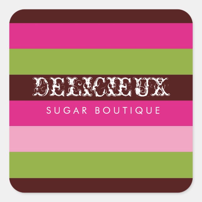 311 Delicieux Candy Stripes Square Square Sticker (Front)