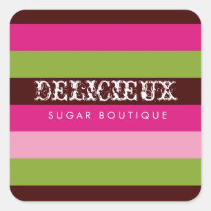 311 Delicieux Candy Stripes Square Square Sticker