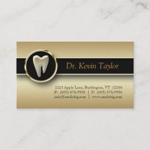 311 Dental Molar Business Card Gold Metallic