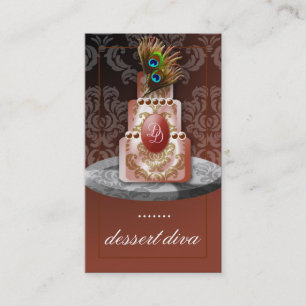 311-Dessert Diva    Sophisticated Peacock Colours Business Card