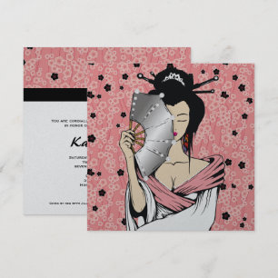311-Diamond Geisha   Cherry Blossom Background Invitation